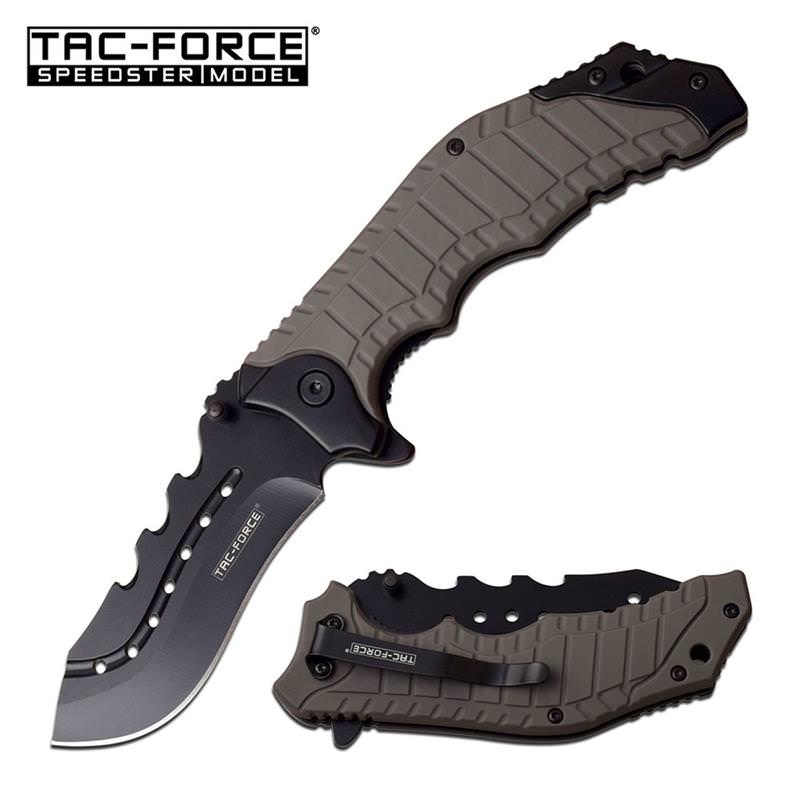 8.25" Grey Tactical Survival Spring Assisted Open Folding Pocket Knife