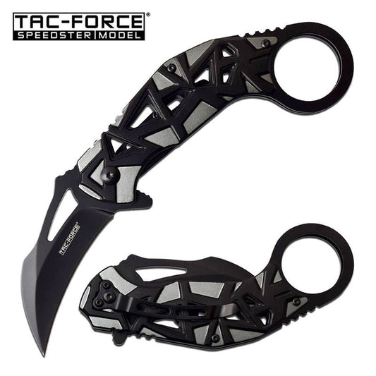 5" Black Blade Gray Tactical EDC Spring Assisted Karambit Folding Knife