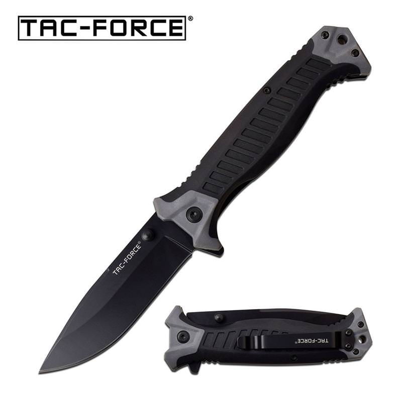 3.75" Black Blade Gray Military Combat Tactical Spring Assisted Knife