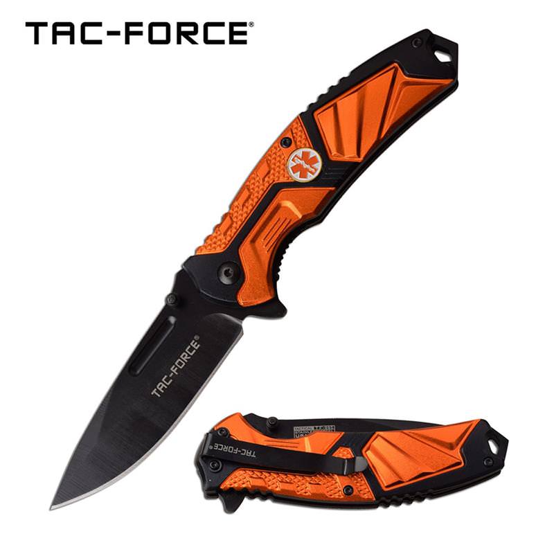 Emergency Medical Tech Spring Assisted Folding Pocket Knife Orange EMT