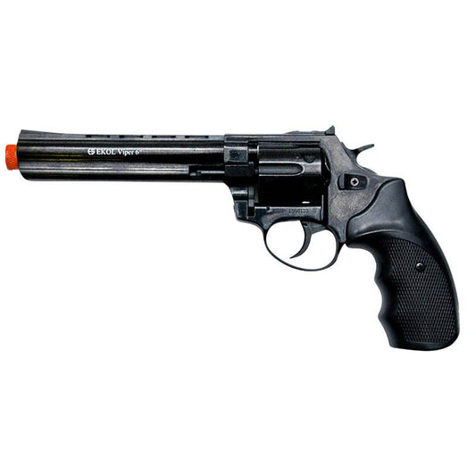 Viper 6 Inch Barrel 9MM Front Firing Blank Revolver Black Finish