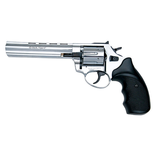 Viper 6 Inch Barrel 9MM Blank Firing Revolver Chrome Finish