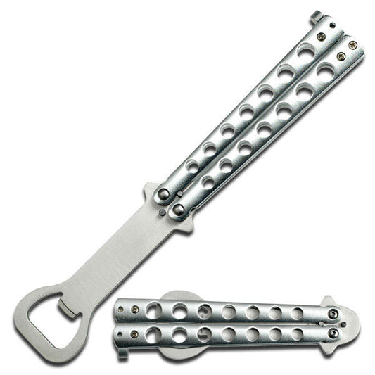 The Bartender Bottle Opener Silver Butterfly Practice Knife