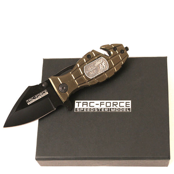 Grenade Handle Spring Assisted Folding Pocket Knife Rangers