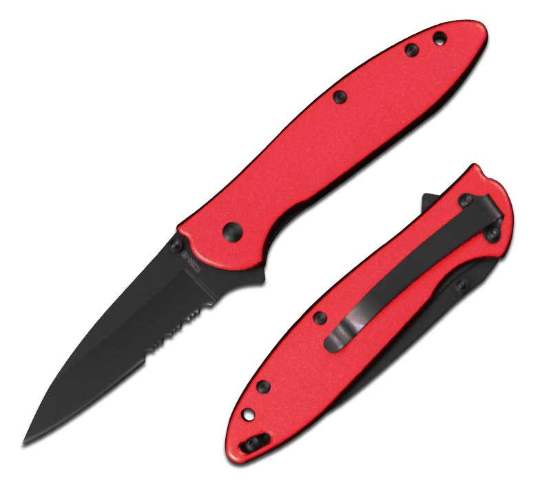 4 Inch Closed Red Executive Style Assisted Opening Pocket Knife