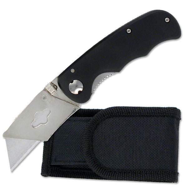 Mini Folding Utility Razor Knife With Case and Extra Blades