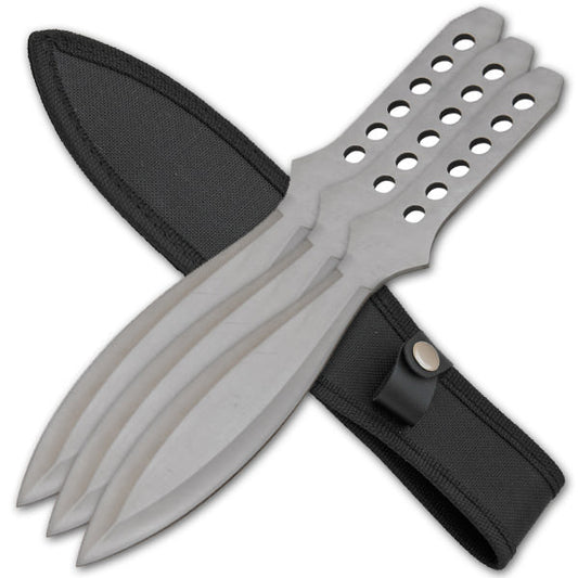 3 Pc Competition Throwing Knife Set - Silver