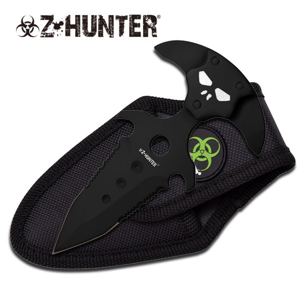 Dark Insertion Push Dagger Knife 5 Inch Overall With Sheath