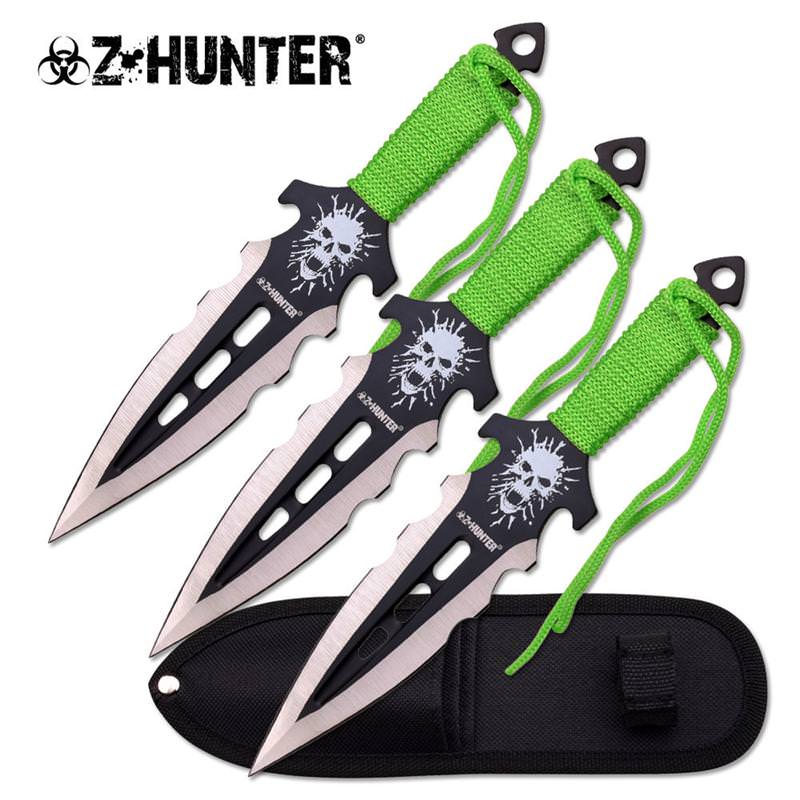 7.5" 3 Pcs Scary Skull Throwing Knife Set