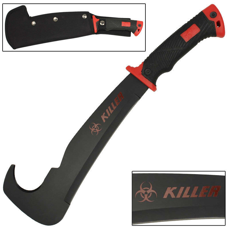 16.5 Inches Killer Red Bill Hook Machete With Scabbard