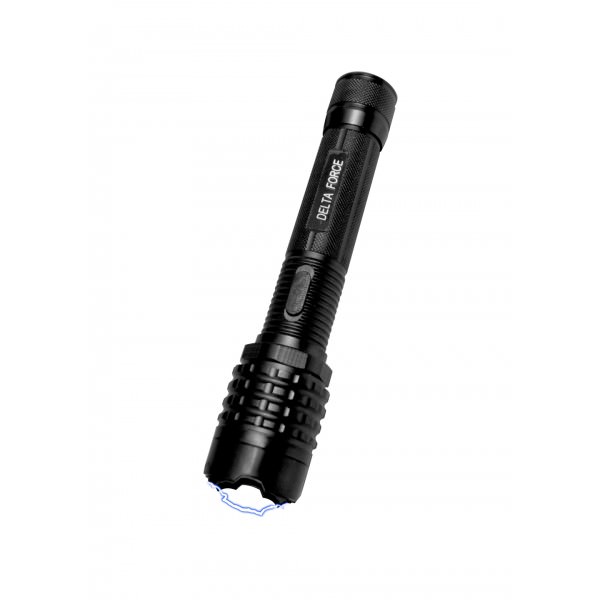 Delta Force BLACK Stun Gun 10 Million Volt Rechargeable LED Flashlight