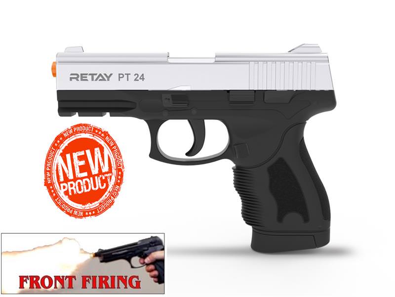 Retay 9MM P 24 Model Front Firing Blank Gun Nickel Finish