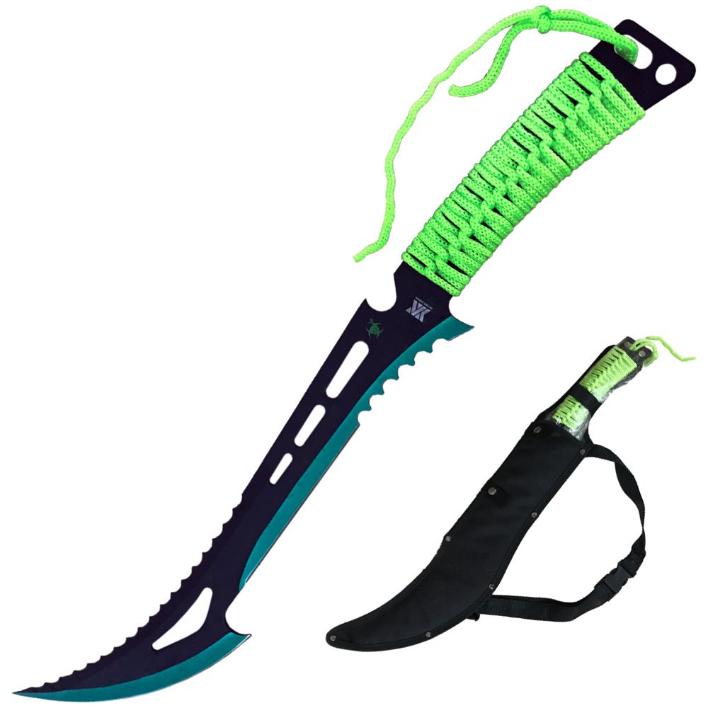 Renegade Zombie Killer Machete With Sheath Green