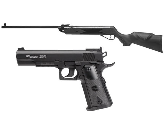 Swiss Arms SYNXT Air Rifle AND SIG Sauer 1911 CO2 BB Pistol Combo