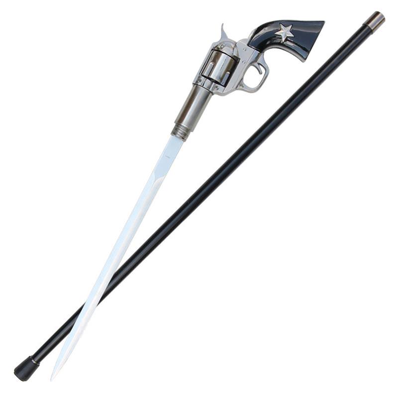 Old Wild West Texas Ranger Revolver 45 Cane Sword