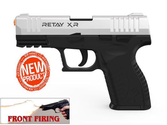 Retay 9MM XR Model Front Firing Blank Gun Chrome Finish
